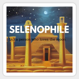 selenophile moon lover definition sticker Sticker